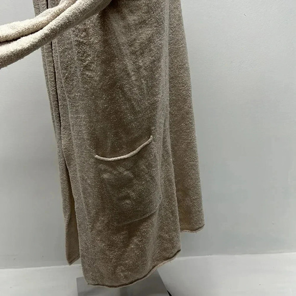 Barefoot Dreams CozyChic Lite Long Weekend Cardi Open Front Cardigan Tan Small - Picture 6 of 11